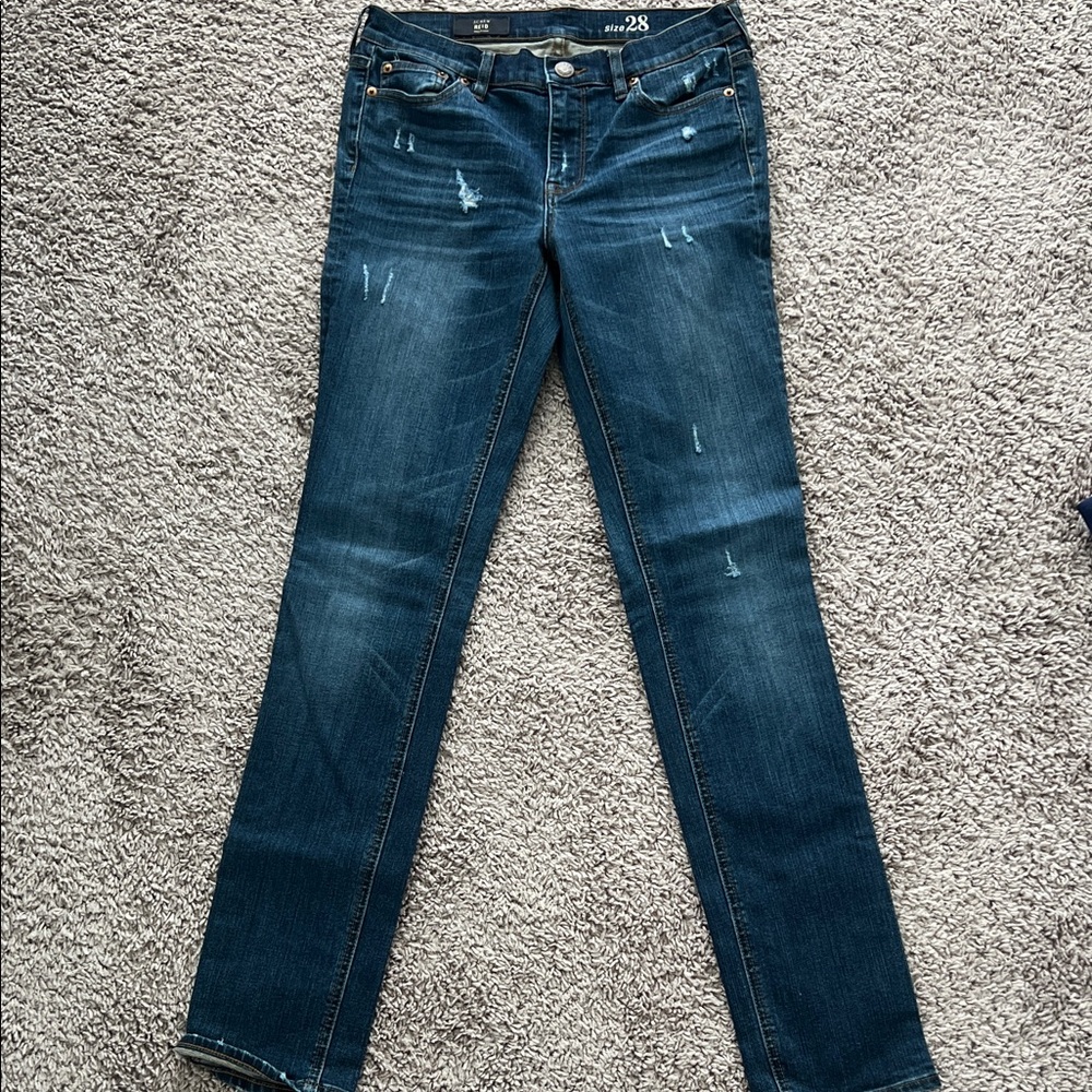 J. Crew Reid Dark Wash Blue Distressed Jeans